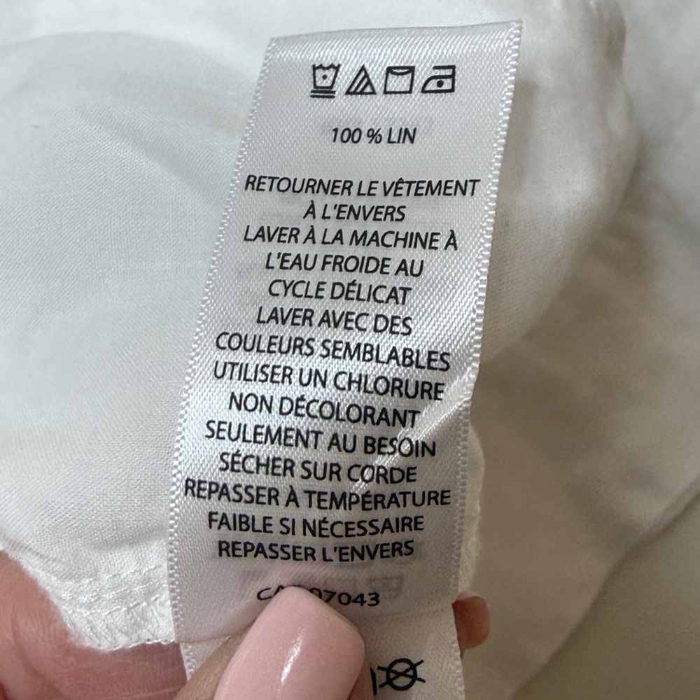 Tahari | Linen Wide Leg Pants w Elastic Waist | White | Size M - Picture 8 of 14